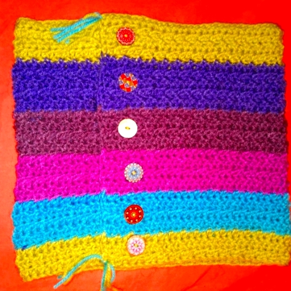 🏳️‍🌈 NEW Unisex Cowl Crochet Scarf Rainbow HANDCRAFTED - Picture 3 of 7